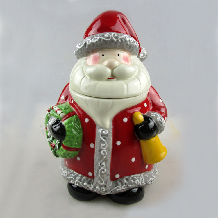 Wholesale Christmas Santa Clause Ceramic Canister Jar