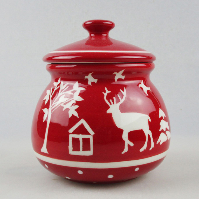 Wholesale Christmas Reindeer Ceramic Sugar Pot Factory Supply