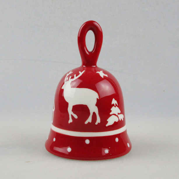 Wholesale Christmas Reindeer Ceramic Table Bell Factory Supplier