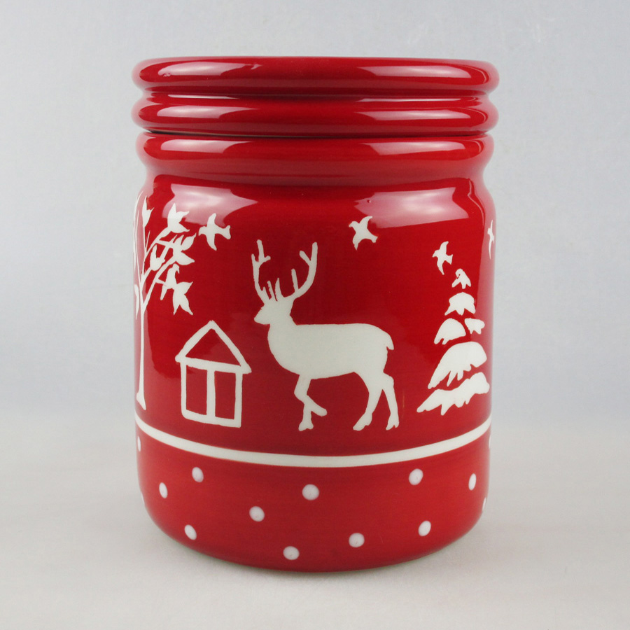 Wholesale Christmas Reindeer Ceramic Canister Jar Manufacturer