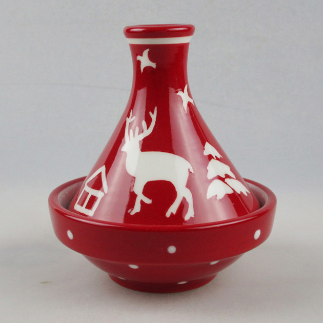 Wholesale Christmas Reindeer Ceramic Tajine Pot Supplier