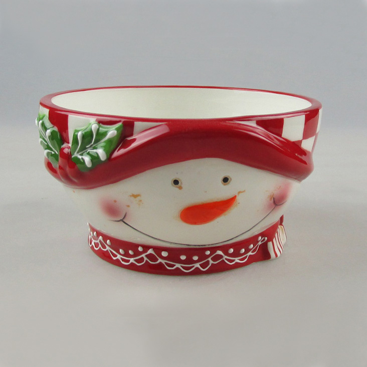 Wholesale Christmas Snow Man Ceramic Bowl Factory Supplier