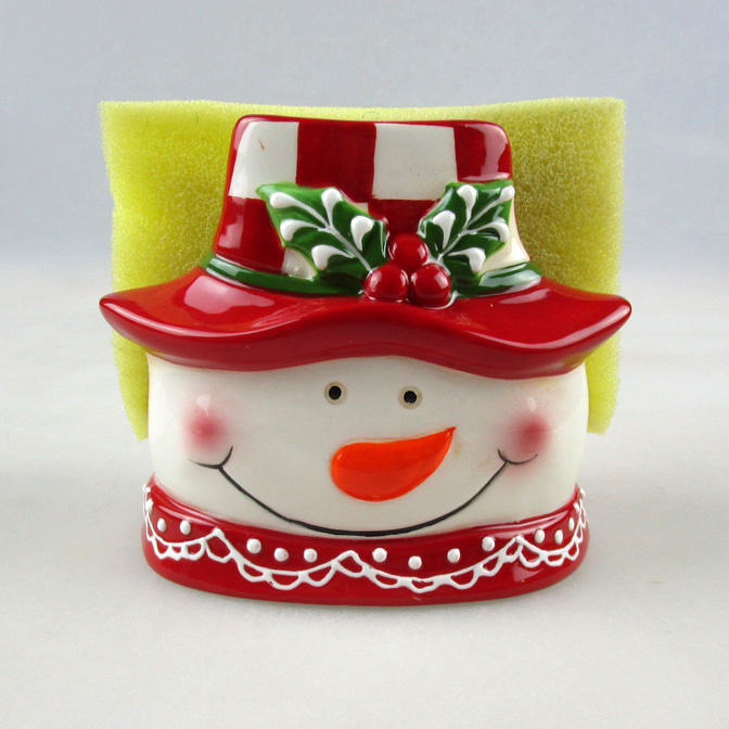 Wholesale Christmas Snow Man Ceramic Napkin Holder Supplier