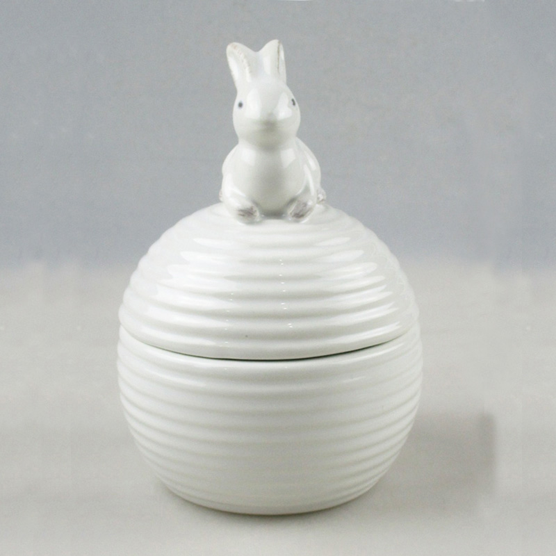 Wholesale Animal Rabbit Ceramic Jewelry Box Manufacturer