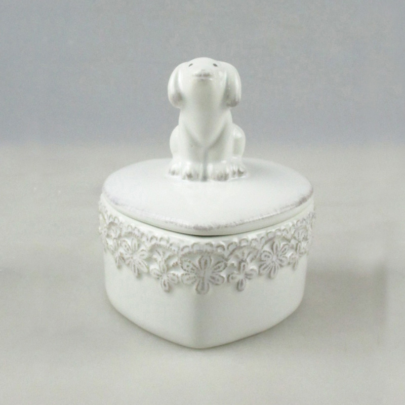 Wholesale Animal Dog Ceramic Jewelry Box Manufacturer