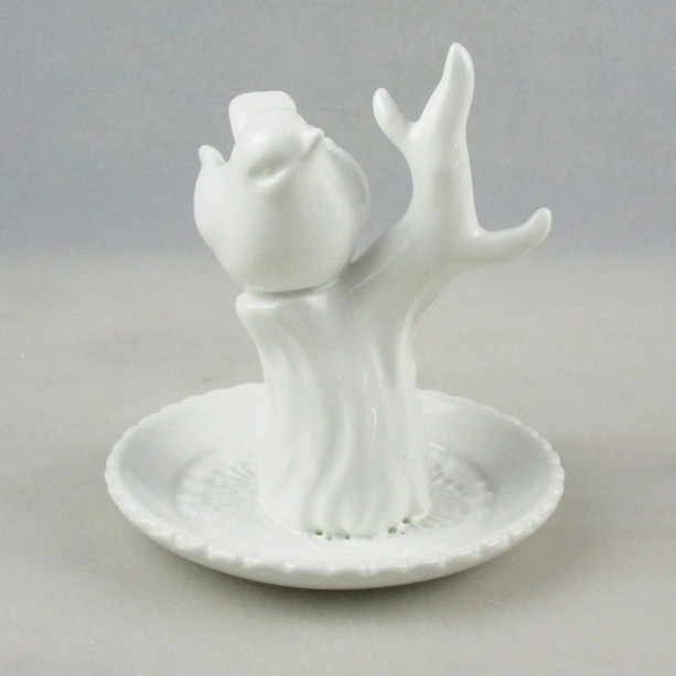 Decorative Bird White Ceramic Trinket Holder Manufacturer Wholesale 