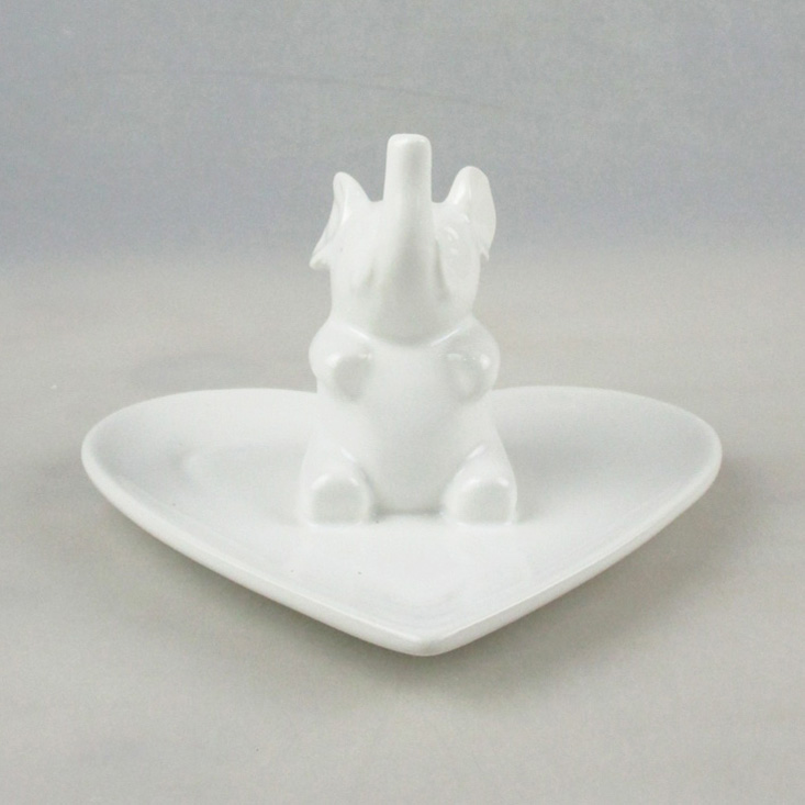 Wholesale Decorative Elephant White Ceramic Trinket Holder Factory
