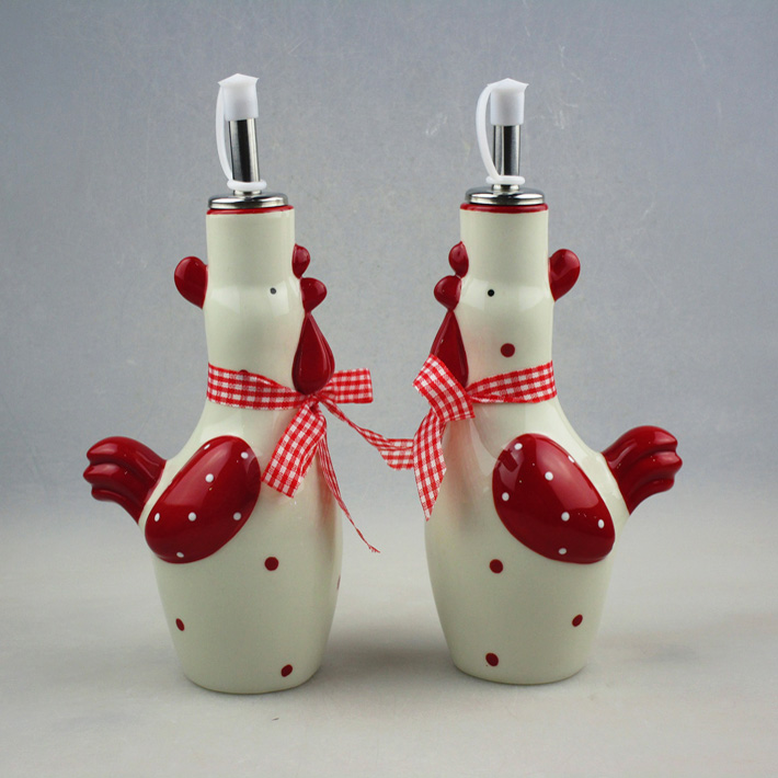 Wholesale Easter Hen Ceramic S2 Oil Bottle With Color Ribbon