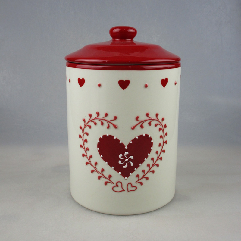 Wholesale Valentine Ceramic Heart Design Canister Factory