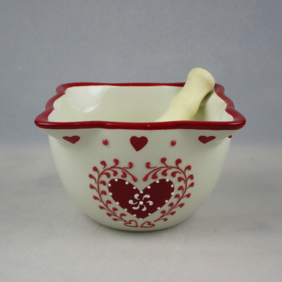 Wholesale Valentine Ceramic Heart Design Motar Factory