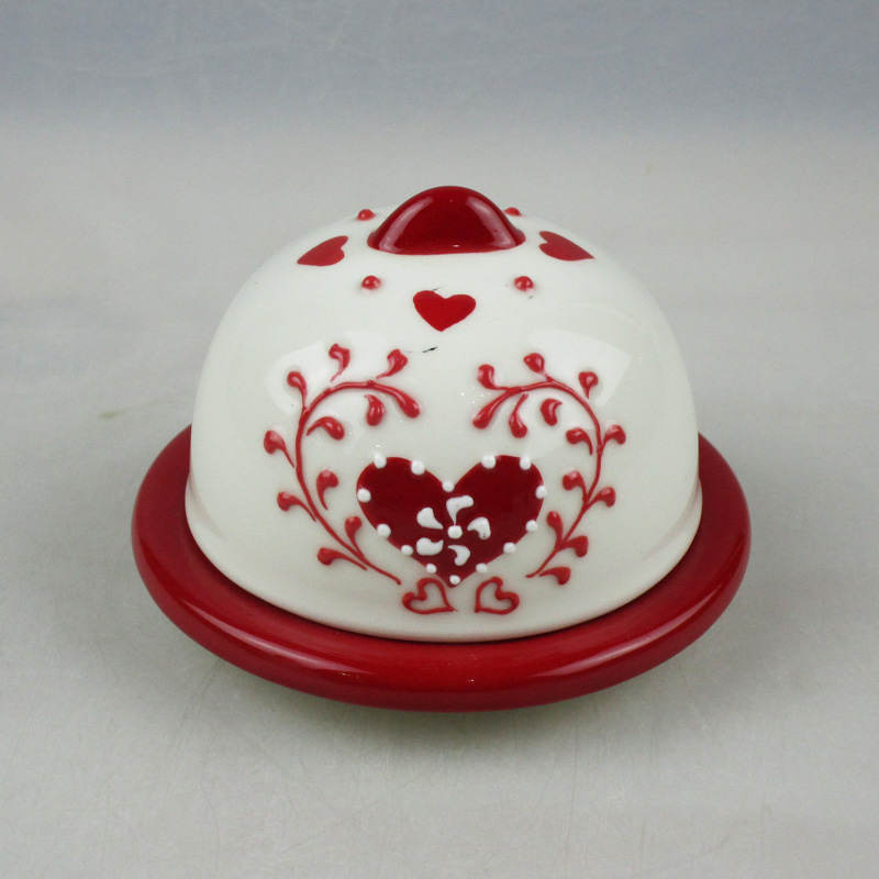 Wholesale Valentine Ceramic Heart Design Salt Pot Manufacturer