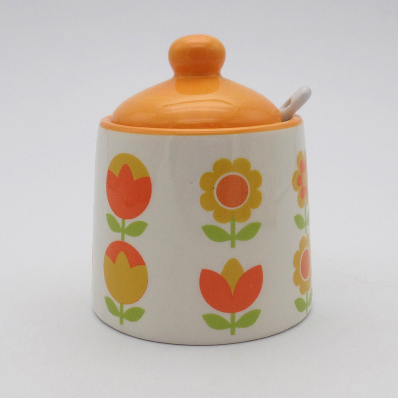 Wholesale Sunflower Decal Sugar Pot Ceramic Factory