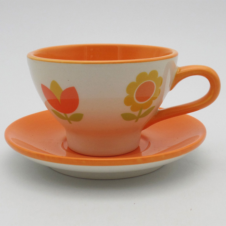 Wholesale Sunflower Decal Ikea Mug Saucer Ceramic Factory