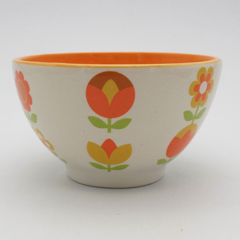 Wholesale Sunflower Decal Salad Bowl Ceramic Factory