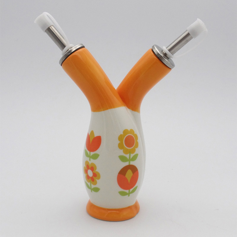 Wholesale Sunflower Decal Oil Vinegar Bottle Ceramic Factory