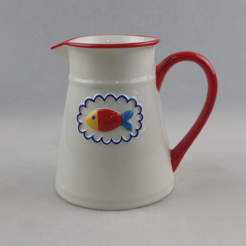 Wholesale Ocean Fish Design Ceramic Big Jug Factory