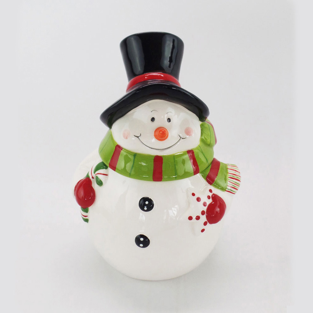 Christmas Snowman Medium Cookie Jar Wholesale Ceramic Manufacturer