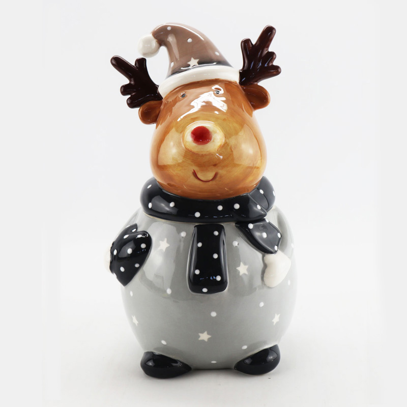 Christmas Ceramic Reindeer Canister and Cookie Jar Supply