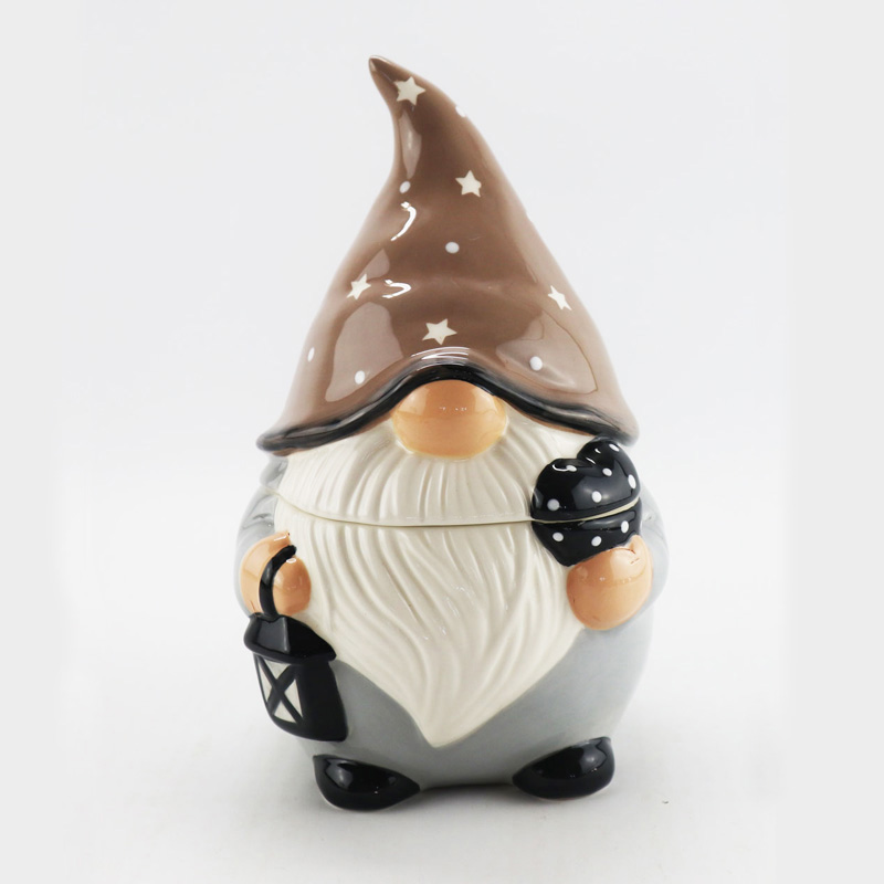 Christmas Ceramic Gnome Canister and Cookie Jar Supply