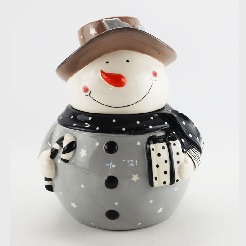 Christmas Ceramic Wholesale Snowman Canister and Cookie Jar Supply