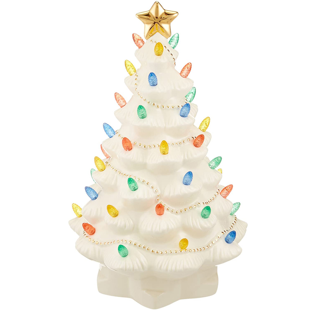 Supply White Ceramic Halloween Trees With MultiColor Bulbs  Wholesale