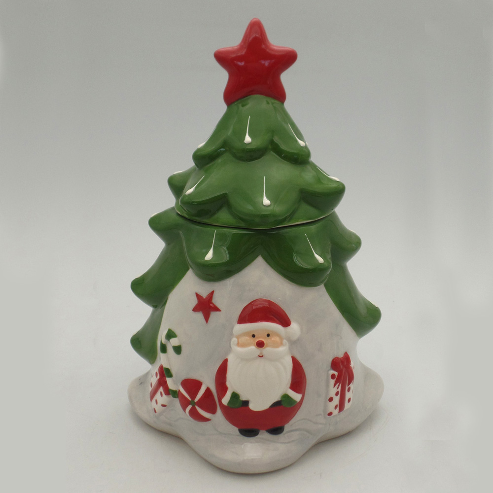 Supply Ceramic Christmas Trees Cookies Jars Wholesale