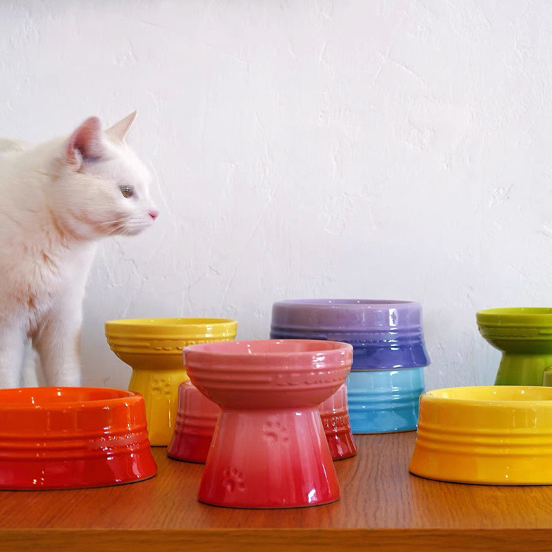 Wholesale Ceramic Pet Bowl Cat Dog Bowls Shine Color
